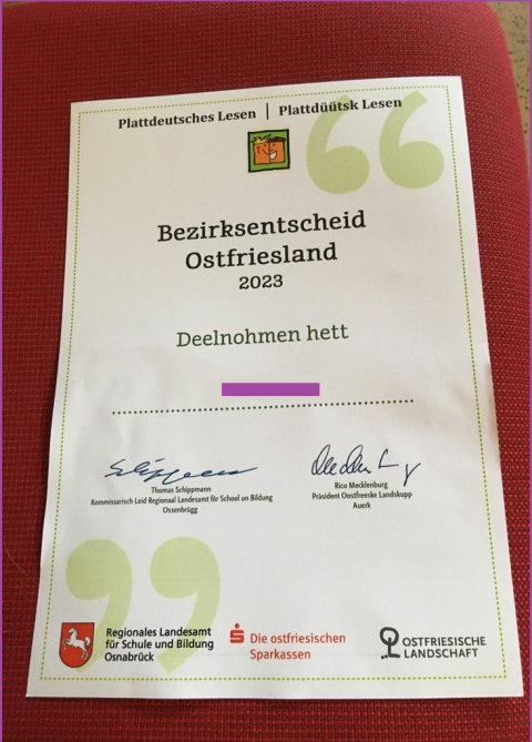 Plattdeutscher Lesewettbewerb 2023 Bild 1